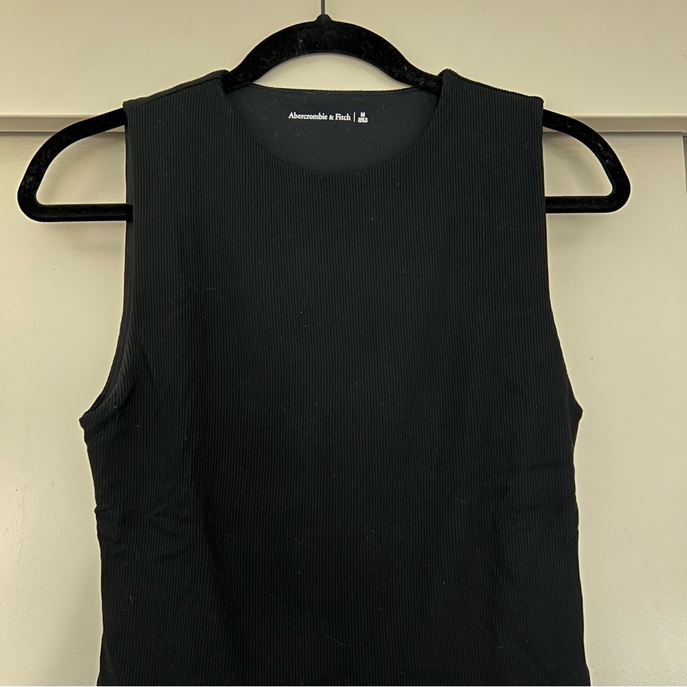 Abercrombie & Fitch Ribbed Black Bodysuit